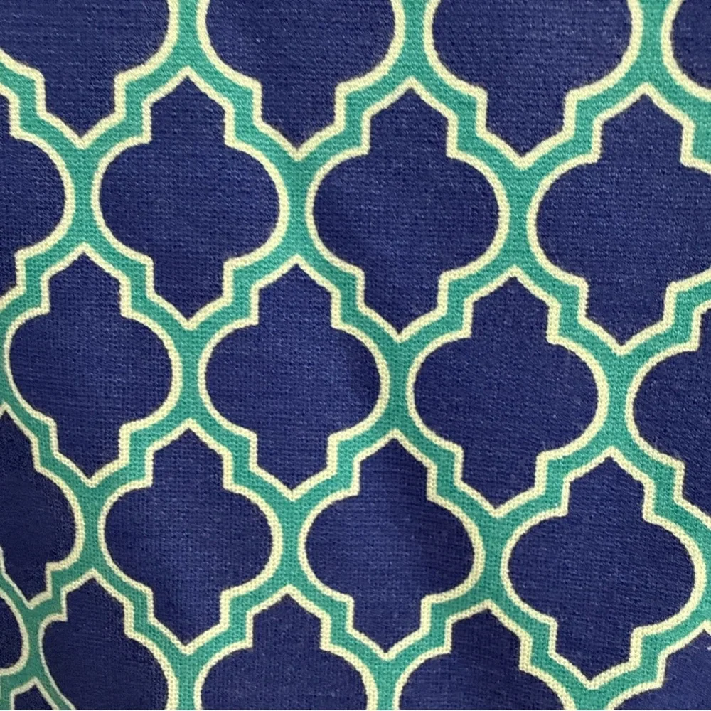 Lands' End Blue and Green Geometric Midi Dress - Picture 11 of 11